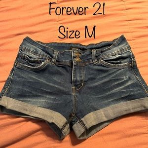 Blue denim shorts